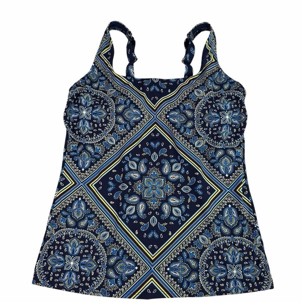 Lands End size 6 Square Neck Underwire Tankini Swimsuit Top